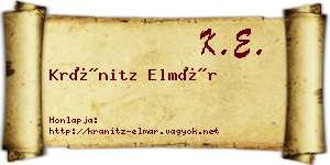 Kránitz Elmár névjegykártya